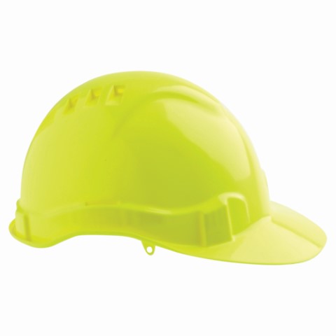 HARD HAT VENTED 6 POINT - FLURO YELLOW 